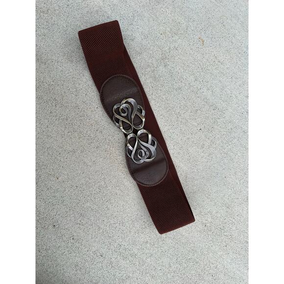 Vintage Filigree Belt Stretchy 28 29 30 brown 1990s Victorian ethereal witchy - Picture 2 of 6